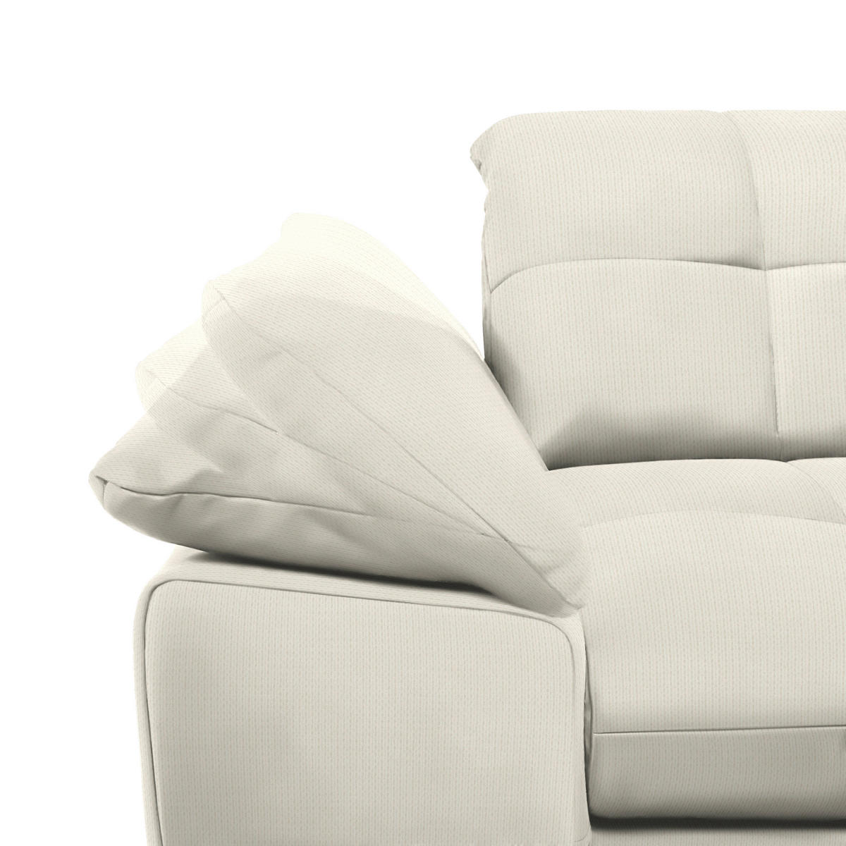 ECKSOFA in Mikrofaser Weiß  265/180 cm  - Chromfarben/Weiß, Design, Textil/Metall (265/180cm) - Carryhome