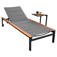 GARTENLIEGE 198/103/84 cm  - Graphitfarben/Naturfarben, MODERN, Holz/Kunststoff (198/103/84cm) - Gardenson