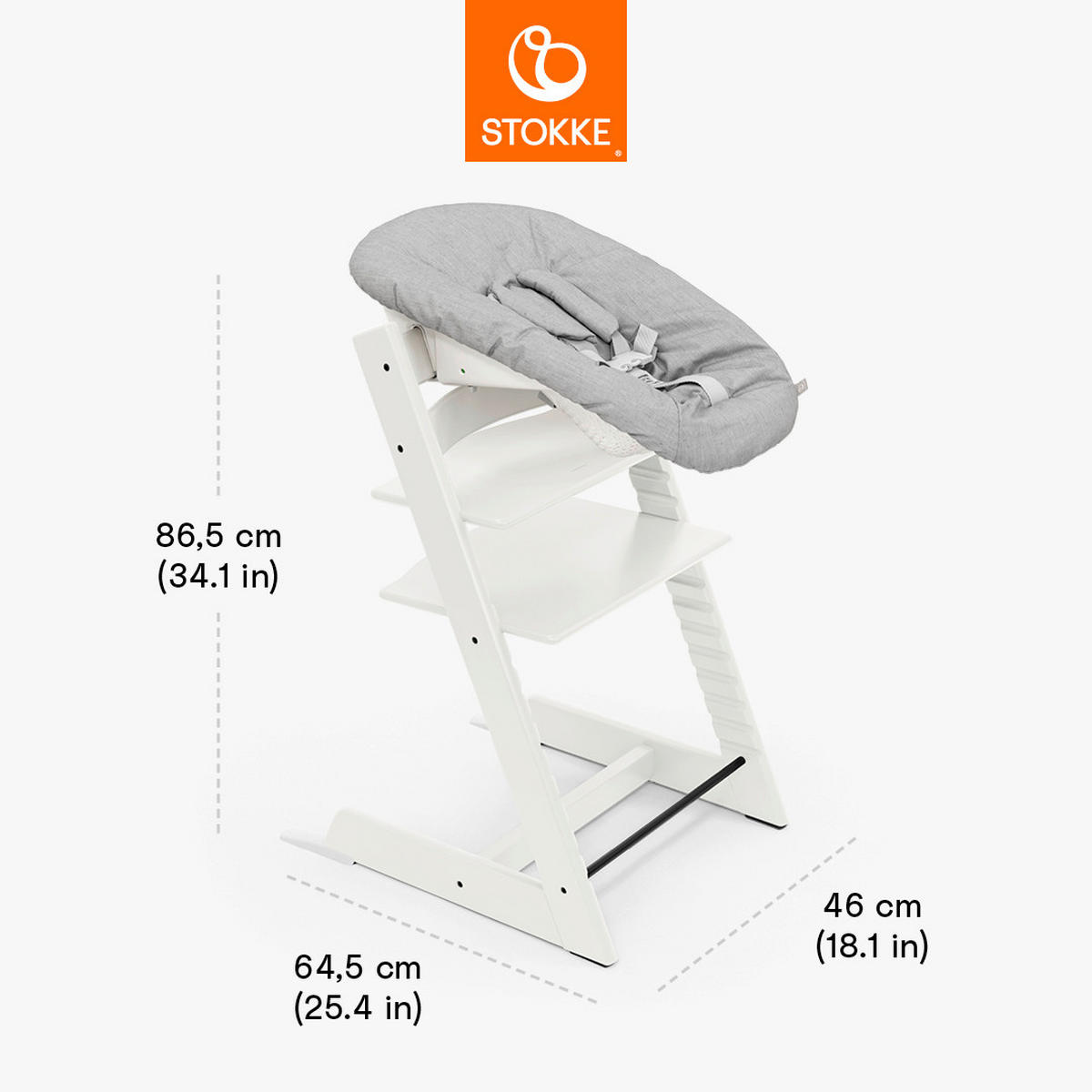 HOCHSTUHL-SET Tripp Trapp Bundles  - Weiss, Basics, Holz (87/65/46cm) - Stokke