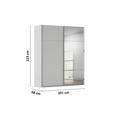 SCHWEBETÜRENSCHRANK 201/223/68 cm 2-türig Grau  - Chromfarben/Grau, KONVENTIONELL, Glas/Holzwerkstoff (201/223/68cm) - Novel