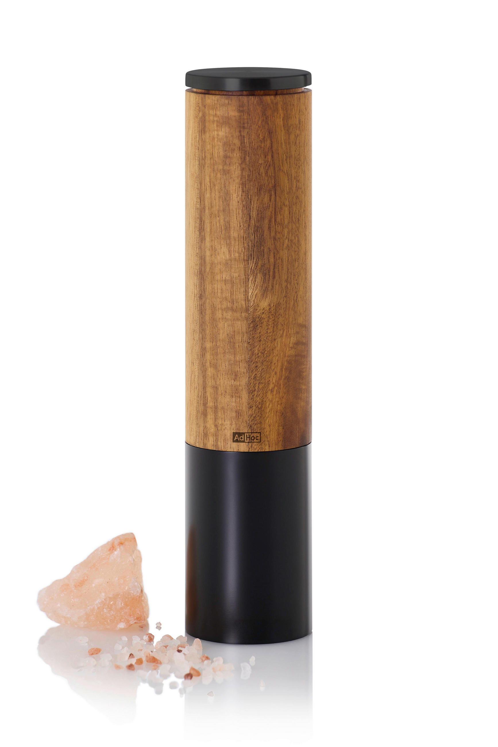 SALZ- ODER PFEFFERMÜHLE EMILL  - Schwarz/Akaziefarben, Design, Keramik/Kunststoff (5,1/22cm) - AdHoc