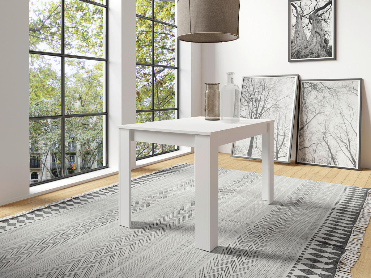 ESSTISCH 120/80/75 cm Nachbildung  Holzwerkstoff in verschiedenen Größen erhältlich, in verschiedenen Holzdekoren erhältlich, schnell aufzubauende und stabile Arbeitsfläche rechteckig Weiß  - Weiß, MODERN, Holzwerkstoff (120/80/75cm) - MID.YOU