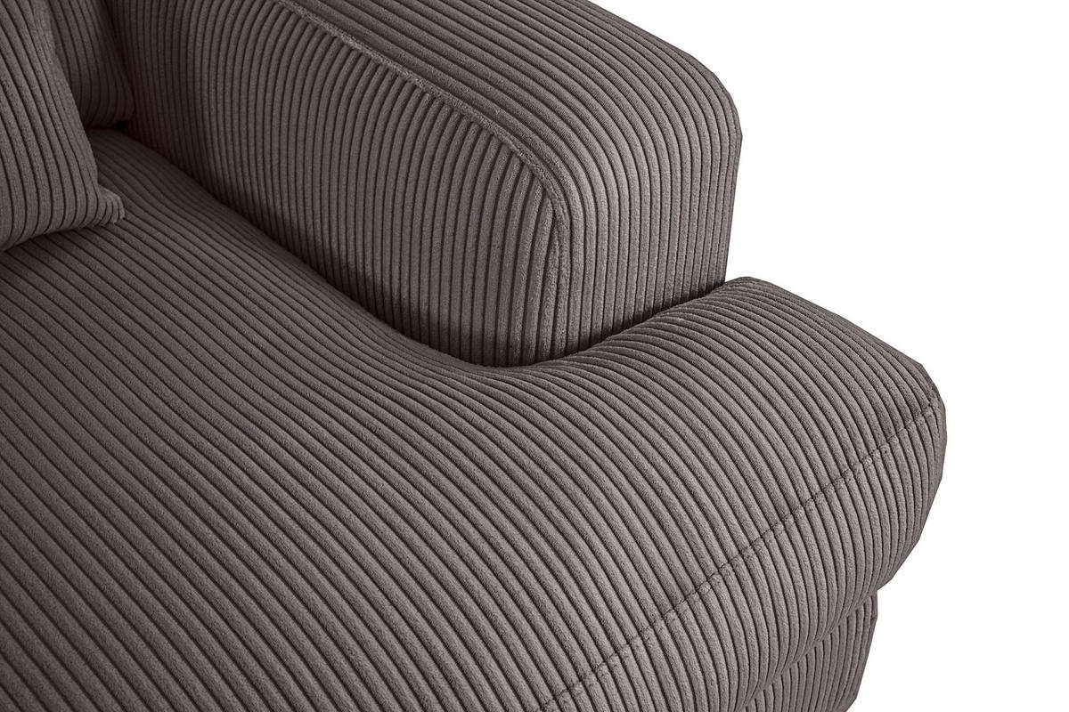 MEGASOFA Cord Anthrazit  - Anthrazit/Schwarz, MODERN, Kunststoff/Textil (260/85/112cm) - Lomoco
