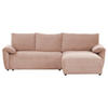 ECKSOFA in Cord Altrosa  - Schwarz/Altrosa, Konventionell, Kunststoff/Textil (266/180cm) - MID.YOU