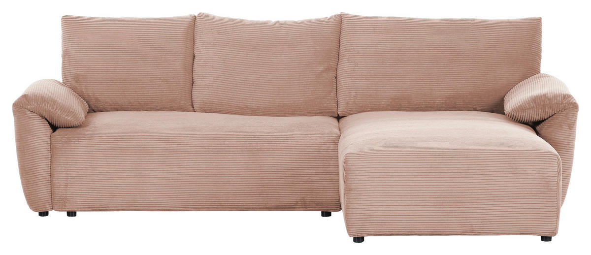 SAROKKANAPÉ textil fáradt rózsaszín  - fáradt rózsaszín/fekete, Konventionell, műanyag/textil (266/180cm) - MID.YOU