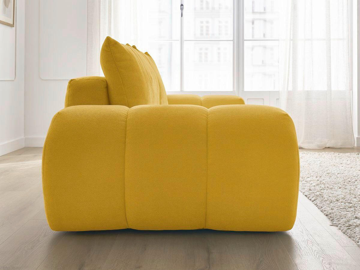 3-SITZER-SOFA EVEREST Struktur Gelb  - Gelb/Schwarz, MODERN, Kunststoff/Textil (278/90/115cm)