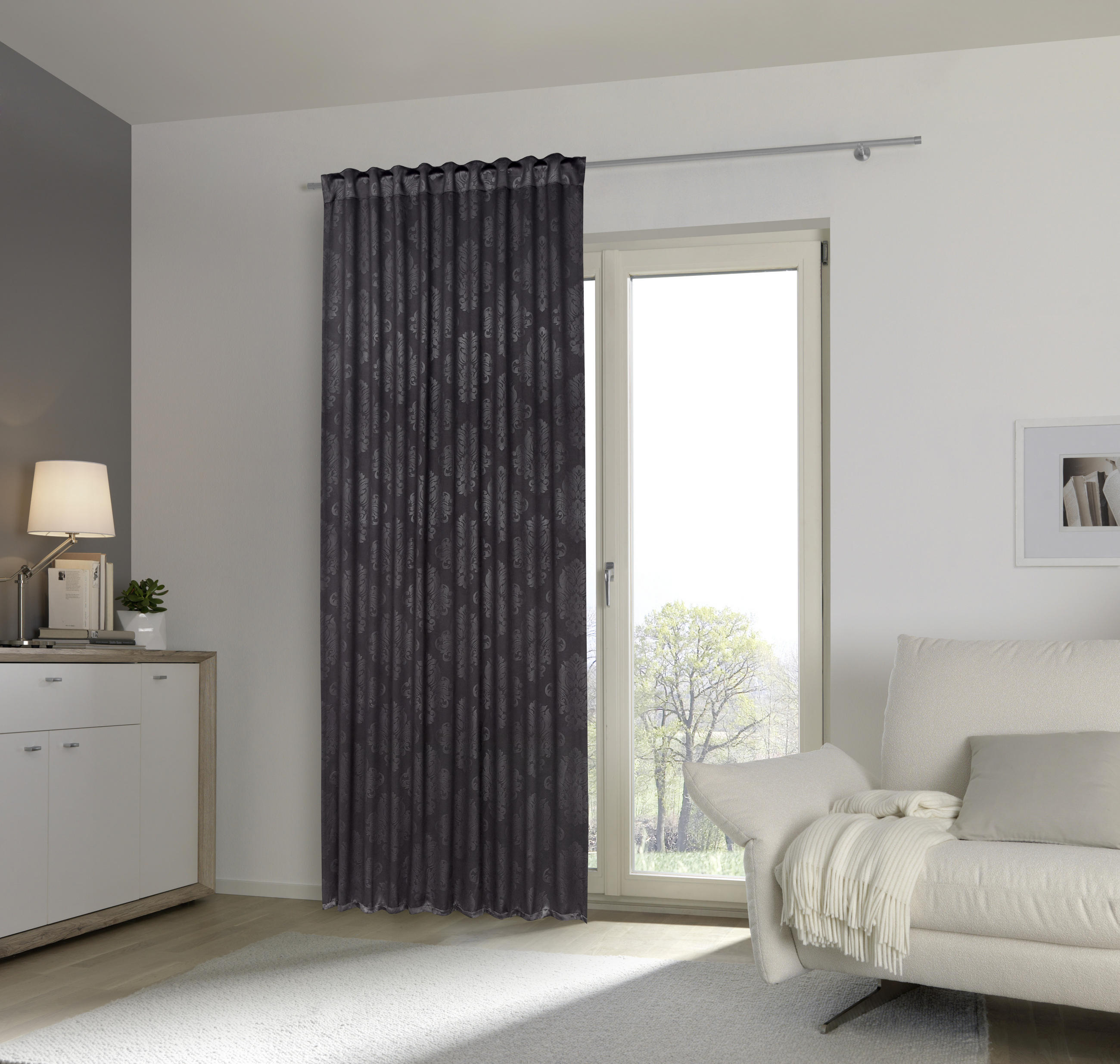 ZATEMŇOVACÍ ZÁVES, black-out (neprepúšťa svetlo), 135/245 cm - čierna, Konventionell, textil (135/245cm) - Boxxx