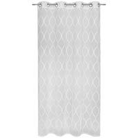 ZÁVĚS S OČKY, poloprůhledné, 140/245 cm - bílá, Design, textil (140/245cm) - Esposa