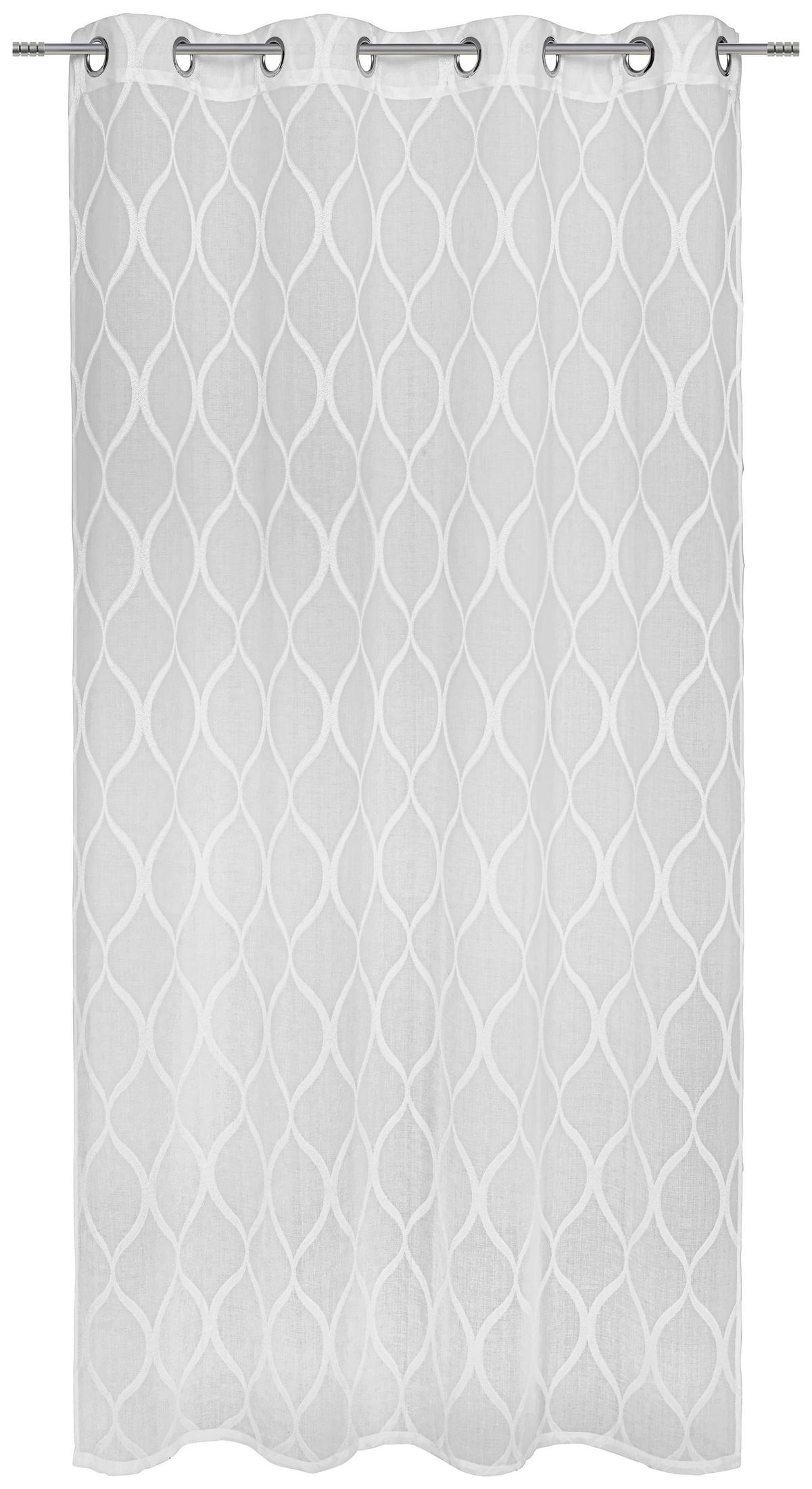 ZÁVĚS S OČKY, poloprůhledné, 140/245 cm - bílá, Design, textil (140/245cm) - Esposa