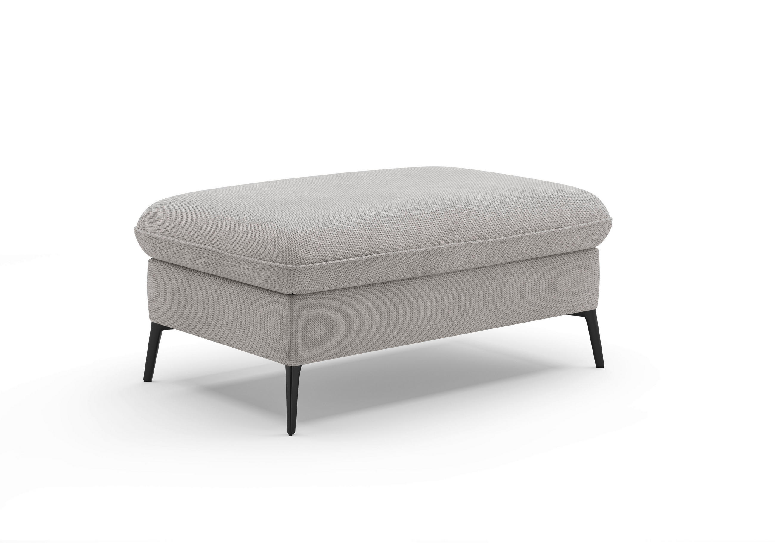HOCKER in Textil Silberfarben  - Silberfarben/Creme, Konventionell, Textil/Metall (104/47/69cm) - Sit & More