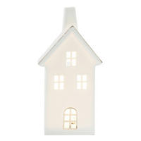 DEKOHAUS  - Goldfarben/Weiß, Trend, Keramik (8,5/17/7,4cm) - X-Mas