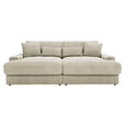 BIGSOFA in Cord Creme - Creme/Schwarz, MODERN, Kunststoff/Textil (230/85/190cm) - Carryhome