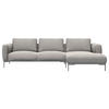 ECKSOFA Grau Webstoff, Flachgewebe  - Schwarz/Grau, Design, Textil/Metall (303/148cm) - Livetastic