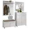 GARDEROBE 5-teilig  in 180/195/40 cm  - Weiss, Design, Glas/Holzwerkstoff (180/195/40cm)