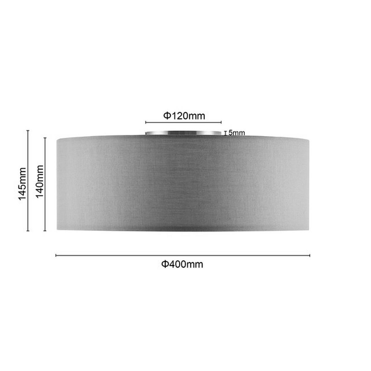 DECKENLEUCHTE  40/14 cm    - Grau, Basics, Textil/Metall (40/14cm) - Novel