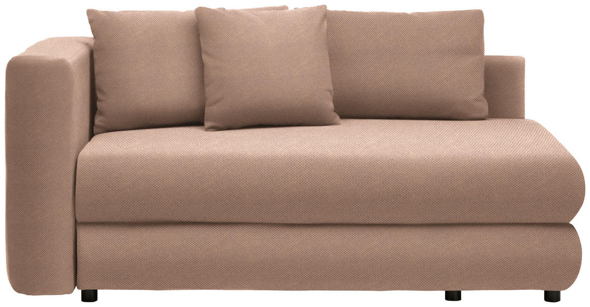 RÉCAMIERE in Flachgewebe Braun, Orange  - Schwarz/Braun, Design, Kunststoff/Textil (171/71-88/93cm) - Cantus