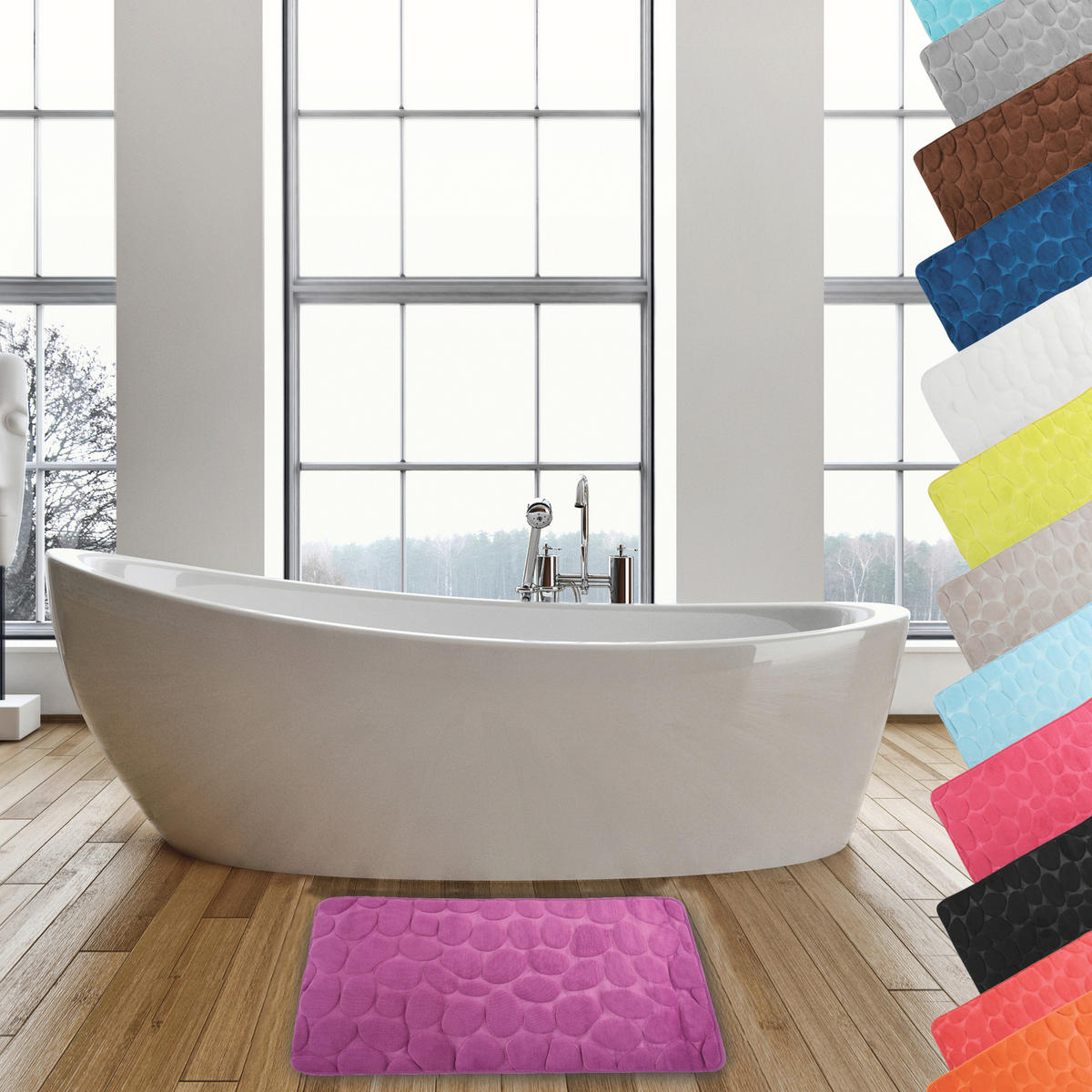 BADEMATTE Violett 50/80 cm  - Violett, MODERN, Textil (50/80cm) - MSV
