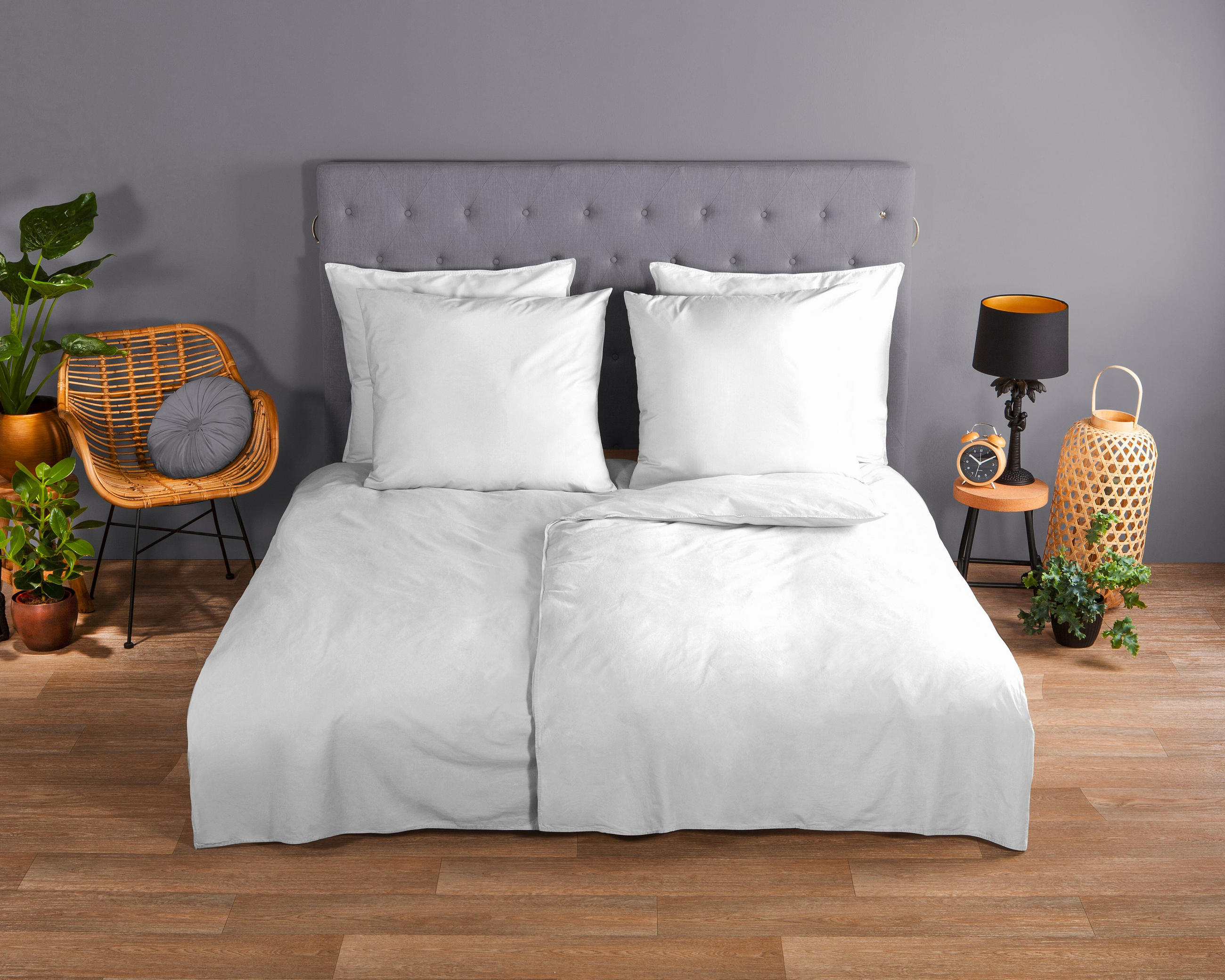 BETTWÄSCHE Uni White Renforcé 135/200 cm  - Weiß, Basics, Textil (135/200cm)