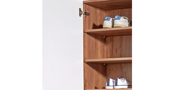 Schuhschrank Avensis - Eichefarben/Weiß, MODERN, Holzwerkstoff (52/205,7/37,1cm) - Luca Bessoni