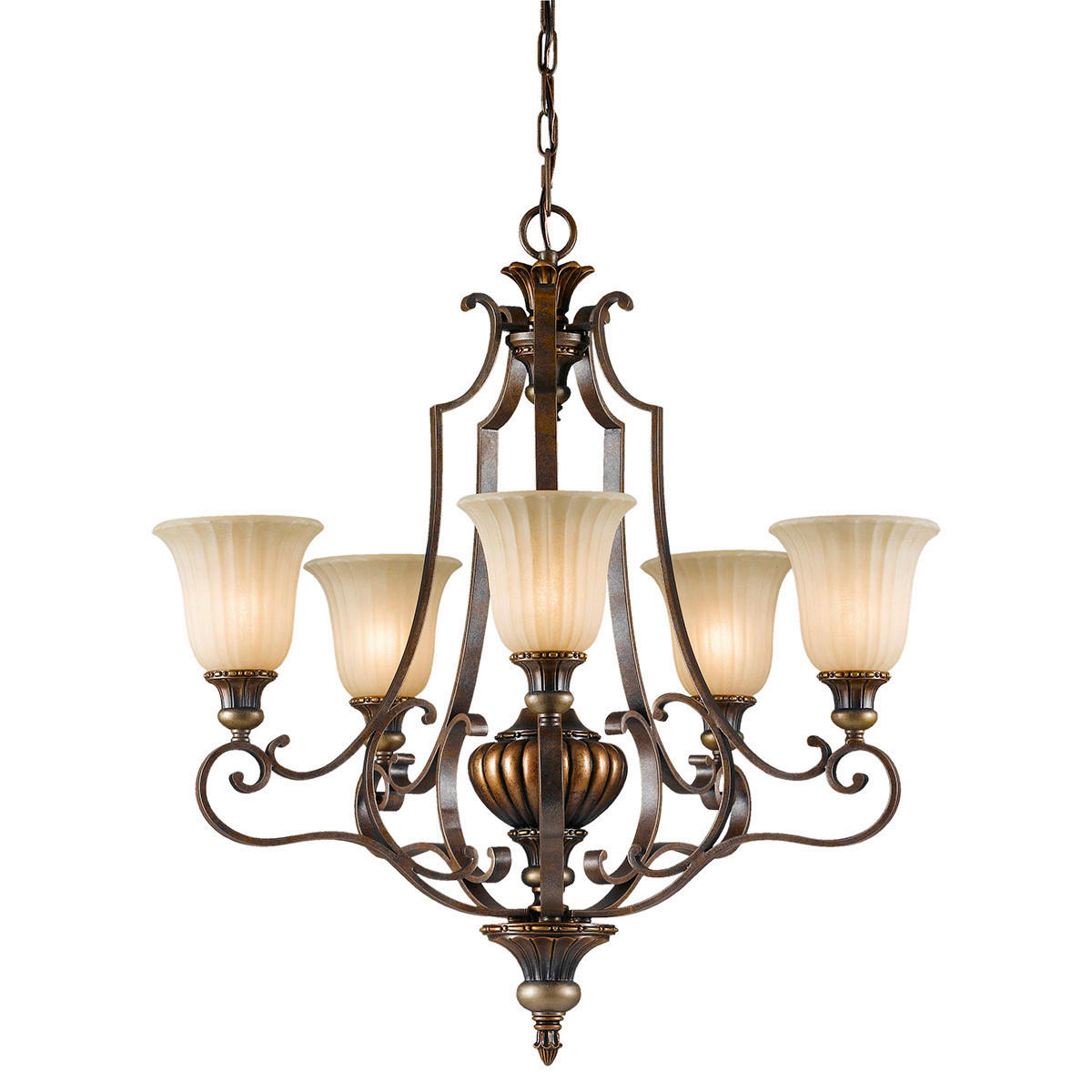 TAKKRONA Kelham-Hall 68.6/86.5 cm  - bronsfärgad, Romantik / Lanthus, metall/glas (68.6/86.5cm) - Elstead Lighting
