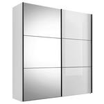 SCHWEBETÜRENSCHRANK  in Weiß  - Schwarz/Weiß, KONVENTIONELL, Glas/Holzwerkstoff (167/222/68cm) - Moderano