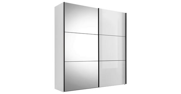 SCHWEBETÜRENSCHRANK  in Weiß  - Schwarz/Weiß, KONVENTIONELL, Glas/Holzwerkstoff (188/222/68cm) - Moderano