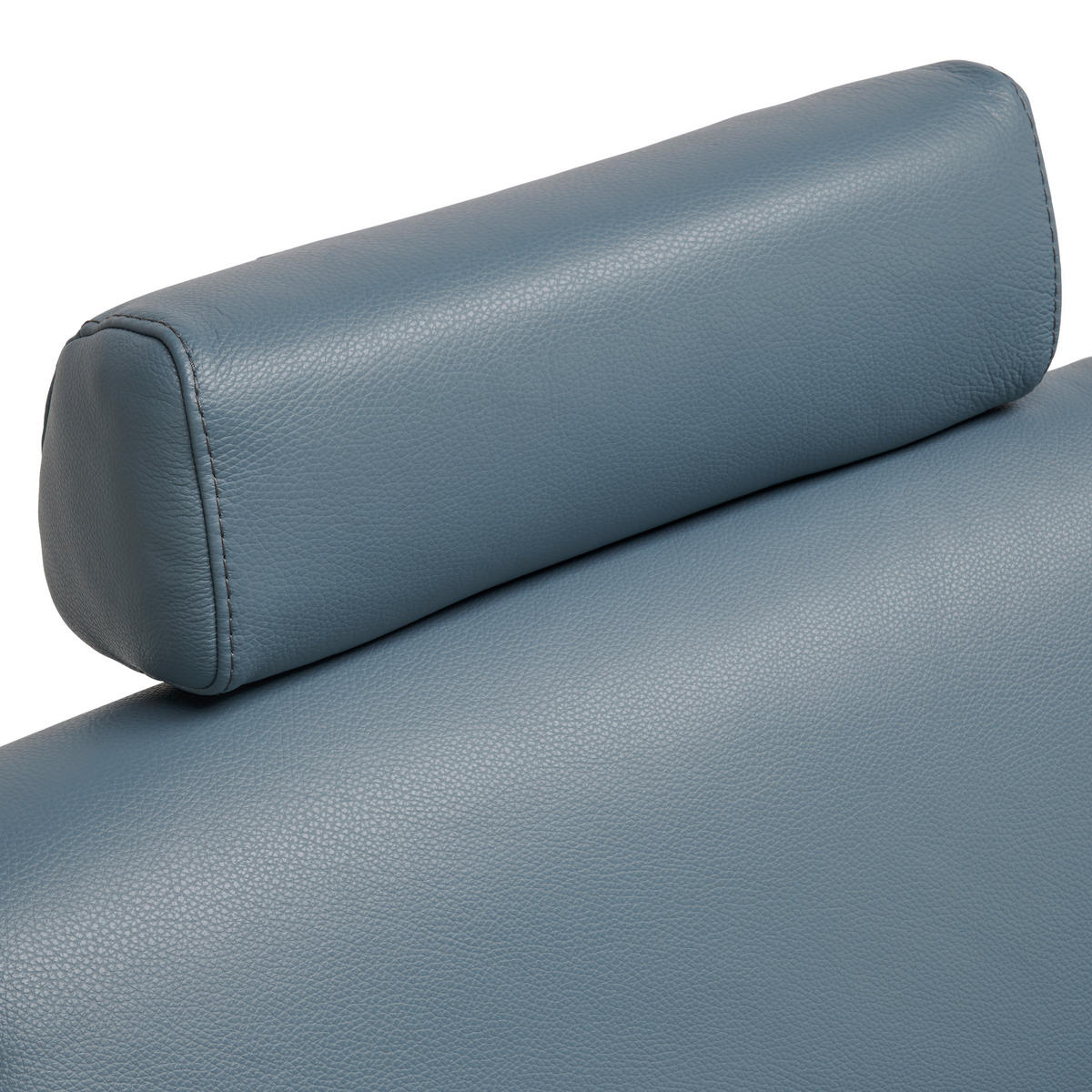 ECKSOFA in Echtleder Graublau  - Graublau/Schwarz, Design, Leder/Metall (187/273cm) - Celina Home
