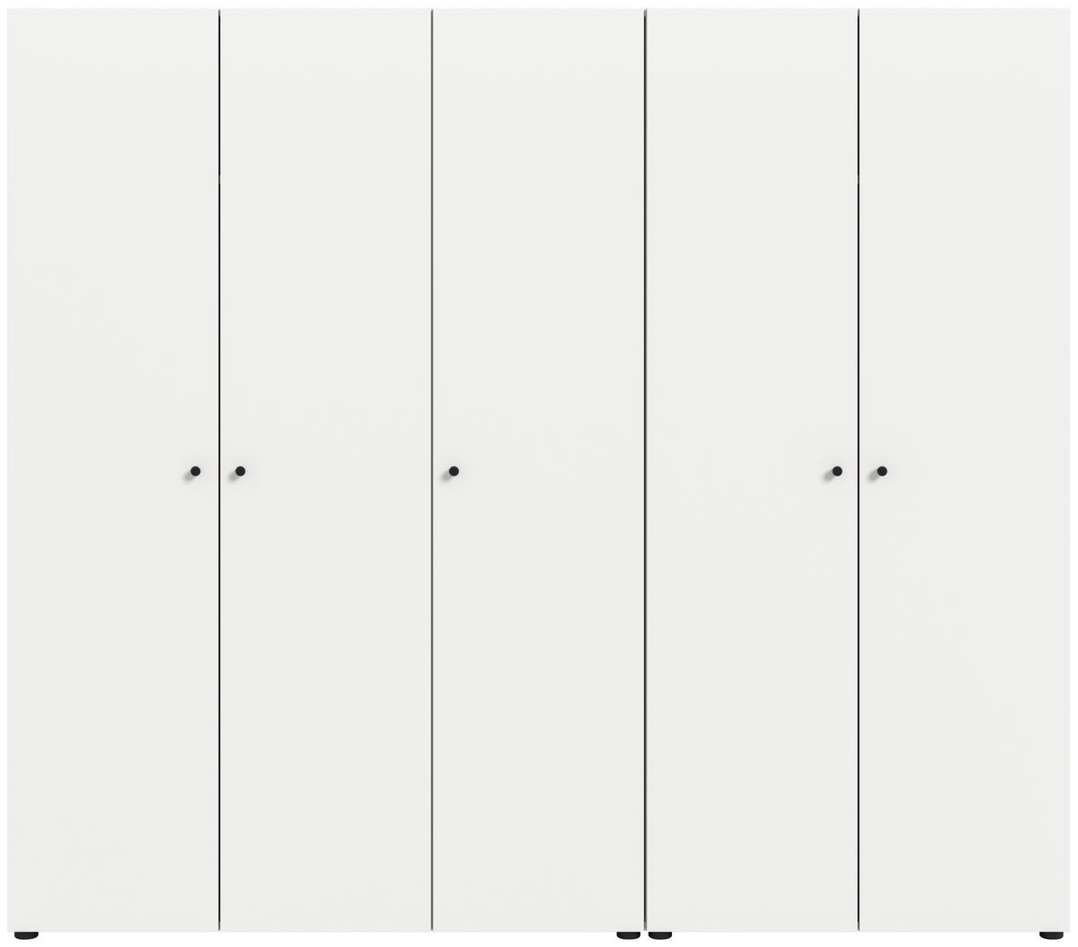 DREHTÜRENSCHRANK 200/176/51 cm,  in Weiß, 5-türig  - Schwarz/Weiß, MODERN, Holzwerkstoff/Kunststoff (200/176/51cm) - MID.YOU