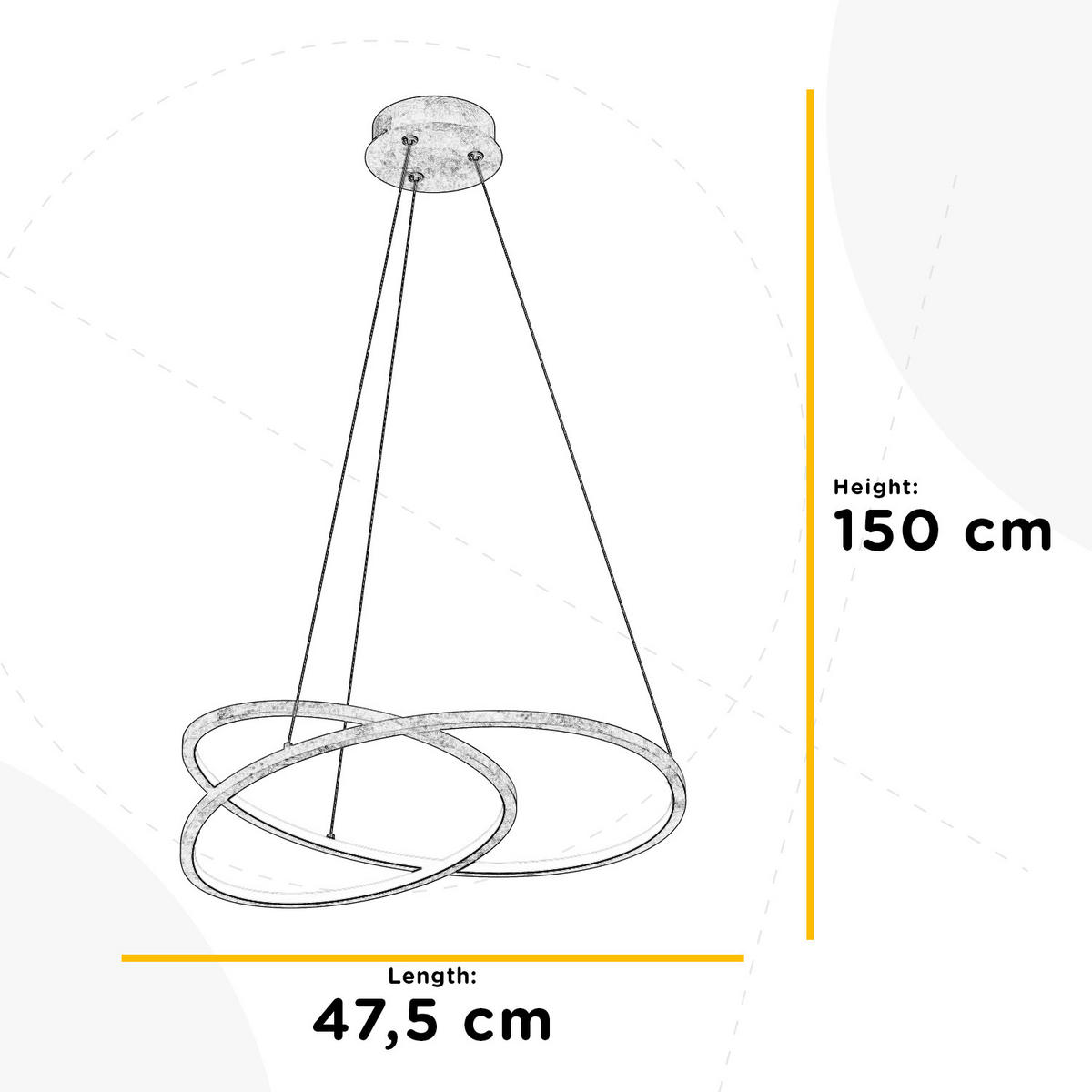 LED-PENDELLEUCHTE 48/48/150 cm  - Goldfarben, Design, Metall (48/48/150cm)