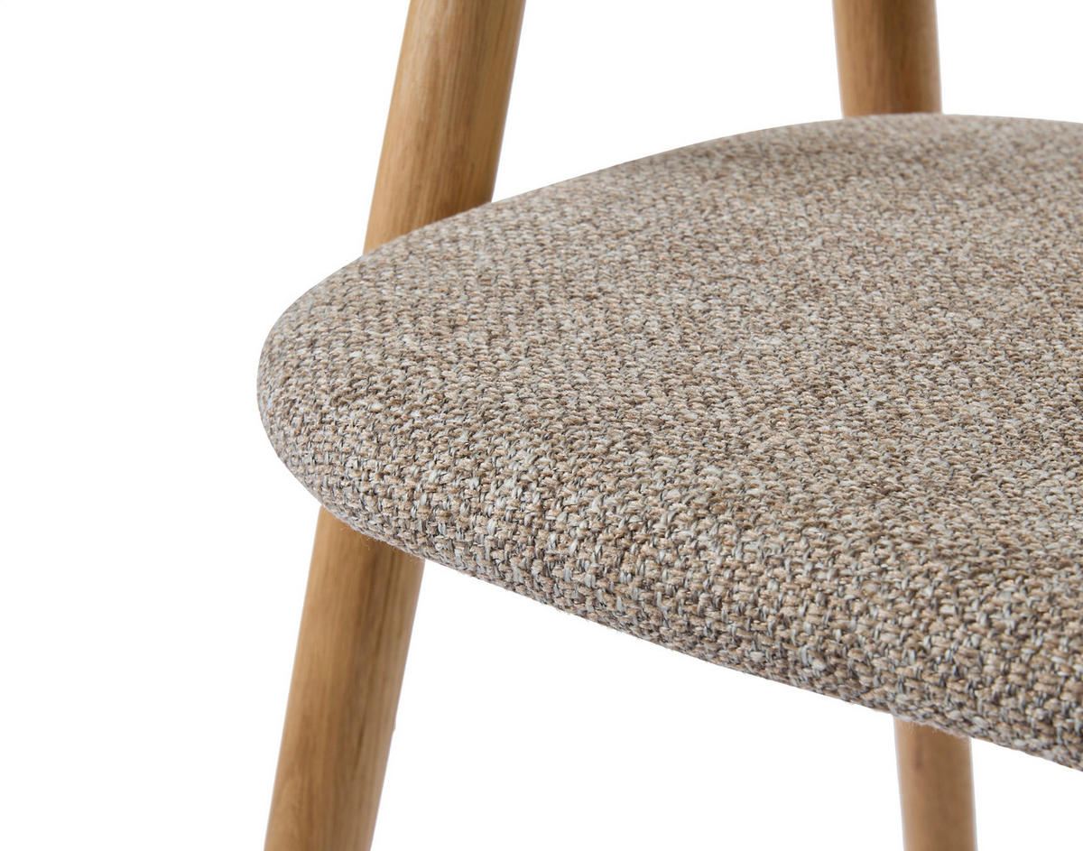 ARMLEHNSTUHL  in Webstoff  - Eichefarben/Naturfarben, Basics, Holz/Textil (59/76,6/52cm) - Boxxx