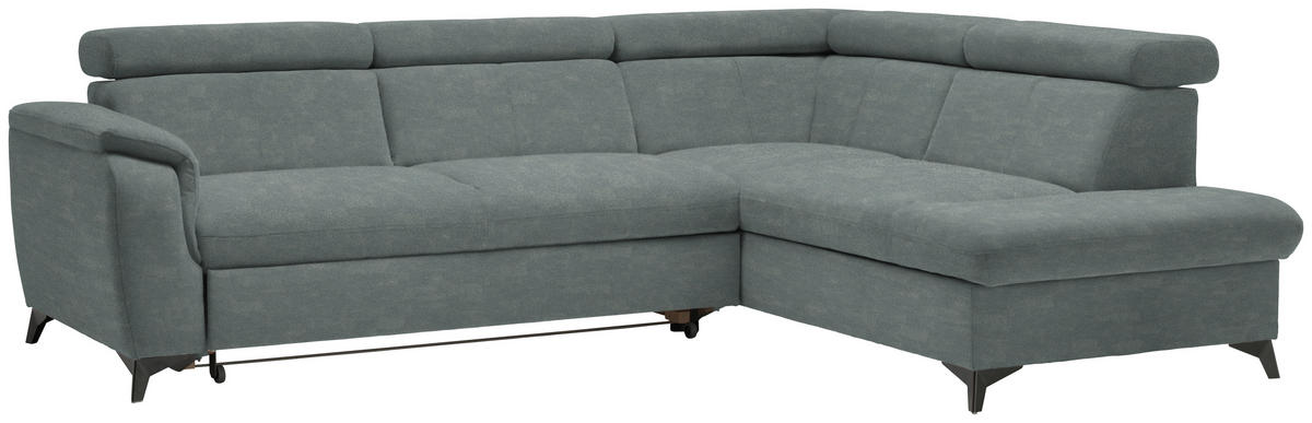 ECKSOFA in Mikrofaser Grau  - Schwarz/Grau, Design, Textil/Metall (260/203cm) - Stylife