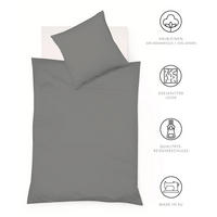 BETTWÄSCHE Provence Leinenoptik 155/200 cm  - Anthrazit, Basics, Textil (155/200cm) - Fleuresse