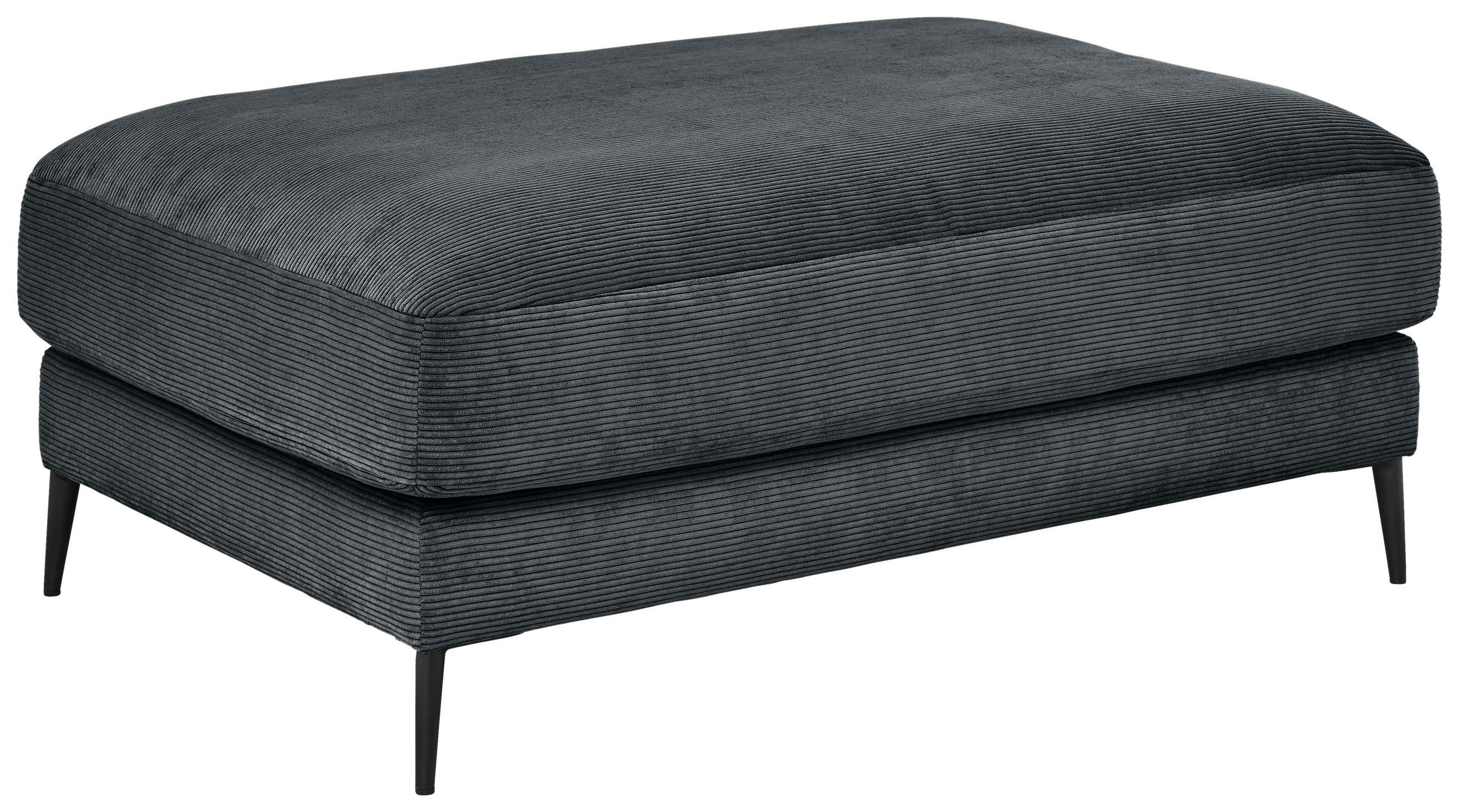 HOCKER in Textil Anthrazit  - Anthrazit/Schwarz, Design, Textil/Metall (120/43/90cm) - Dieter Knoll