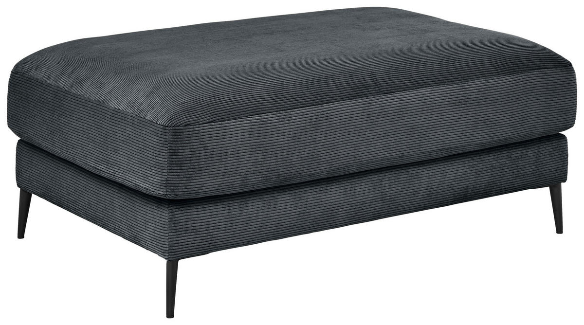 HOCKER in Textil Anthrazit  - Anthrazit/Schwarz, Design, Textil/Metall (120/43/90cm) - Dieter Knoll
