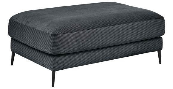 HOCKER in Textil Anthrazit  - Anthrazit/Schwarz, Design, Textil/Metall (120/43/90cm) - Dieter Knoll