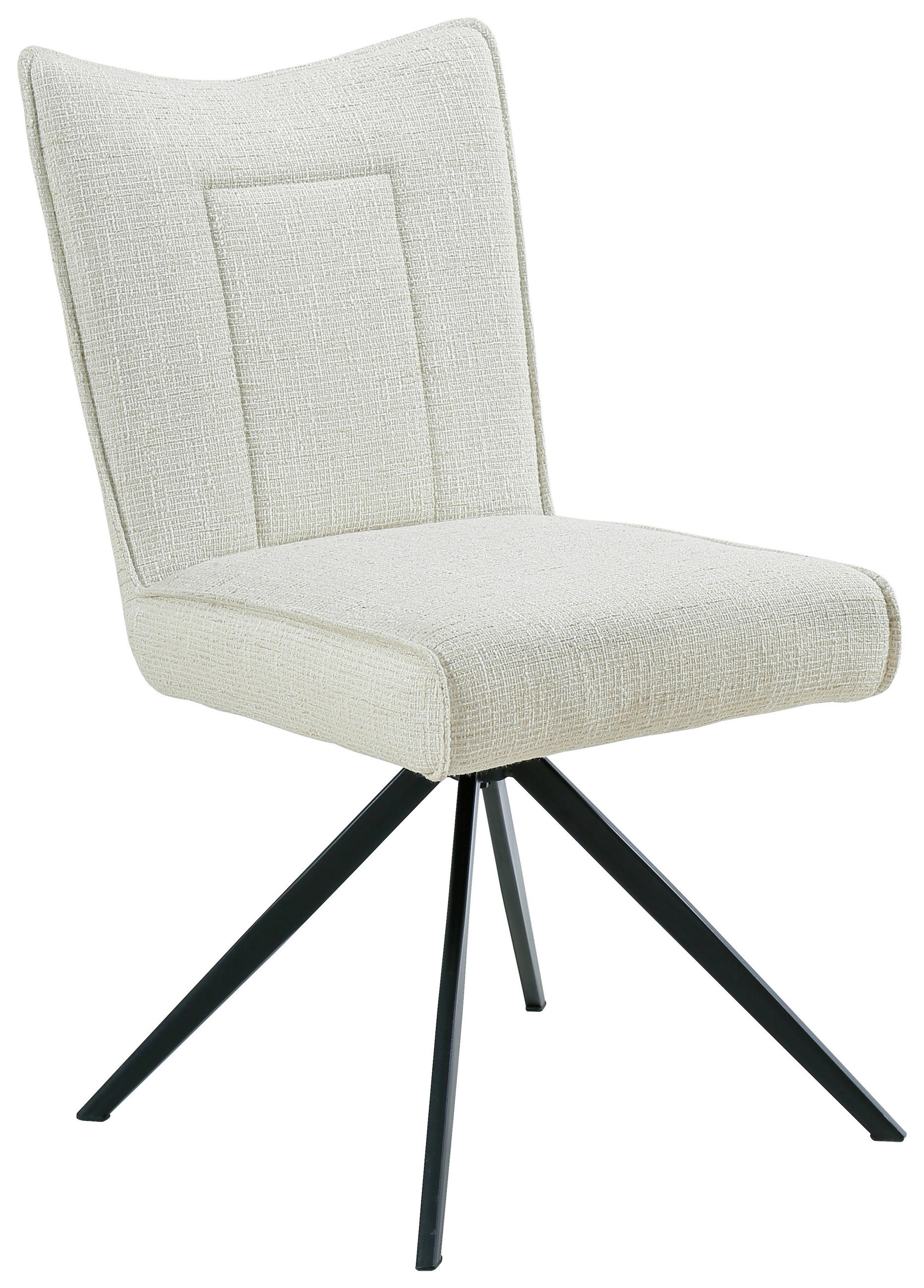 STUHL  in Eisen Webstoff Metall, Textil  - Beige/Schwarz, Design, Textil/Metall (49/89/66cm) - Carryhome