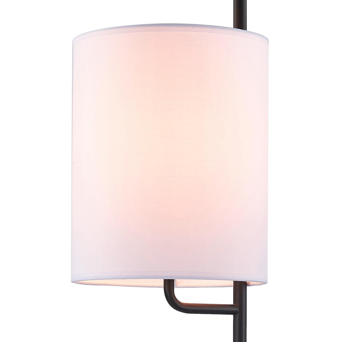 TISCHLEUCHTE 18/18/63,9 cm   - Schwarz/Weiß, Design, Textil/Metall (18/18/63,9cm)
