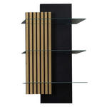 WANDREGAL  60/108/28 cm  - Wildeiche/Anthrazit, Design, Glas/Holzwerkstoff (60/108/28cm) - Moderano