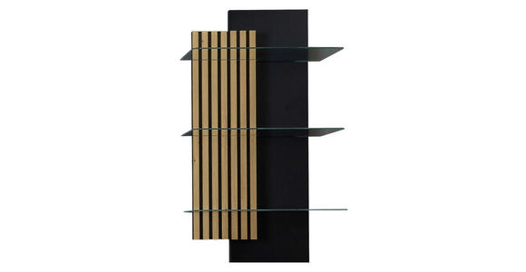 WANDREGAL  60/108/28 cm  - Wildeiche/Anthrazit, Design, Glas/Holzwerkstoff (60/108/28cm) - Moderano