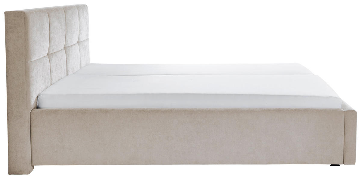 POLSTERBETT 180/200 cm,  in Beige, Bettschublade,  - Beige/Schwarz, Design, Kunststoff/Textil (180/200cm) - Stylife