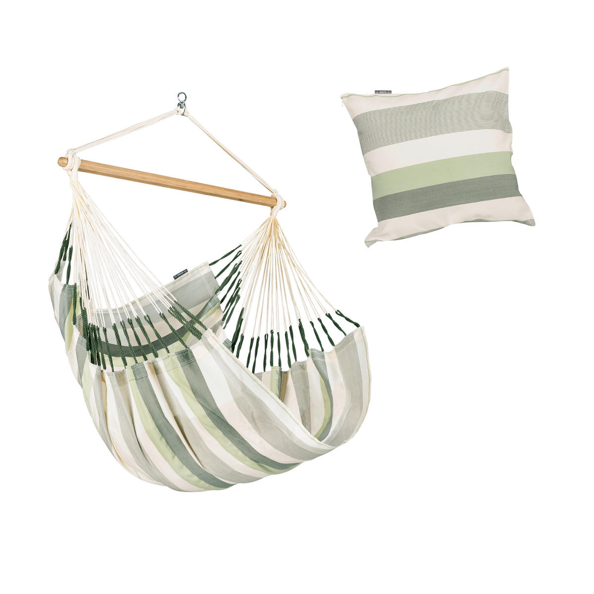 HÄNGESESSEL comfort outdoor 110/160/180 cm  - Hellgrau/Weiß, KONVENTIONELL, Holz/Textil (110/160/180cm) - La Siesta