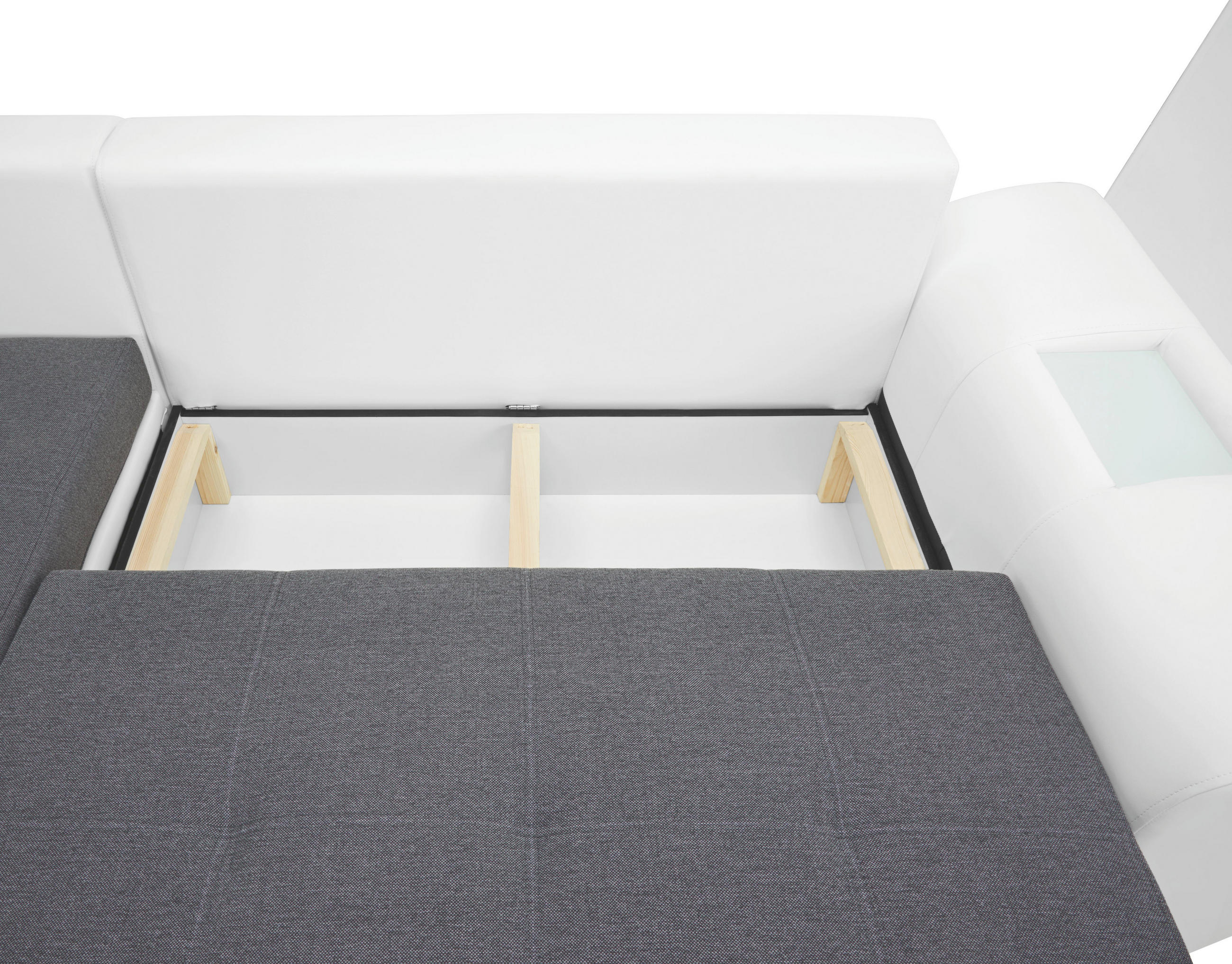 WOHNLANDSCHAFT in Anthrazit, Weiß Textil - Anthrazit/Schwarz, Design, Kunststoff/Textil (204/290cm) - CARRYHOME