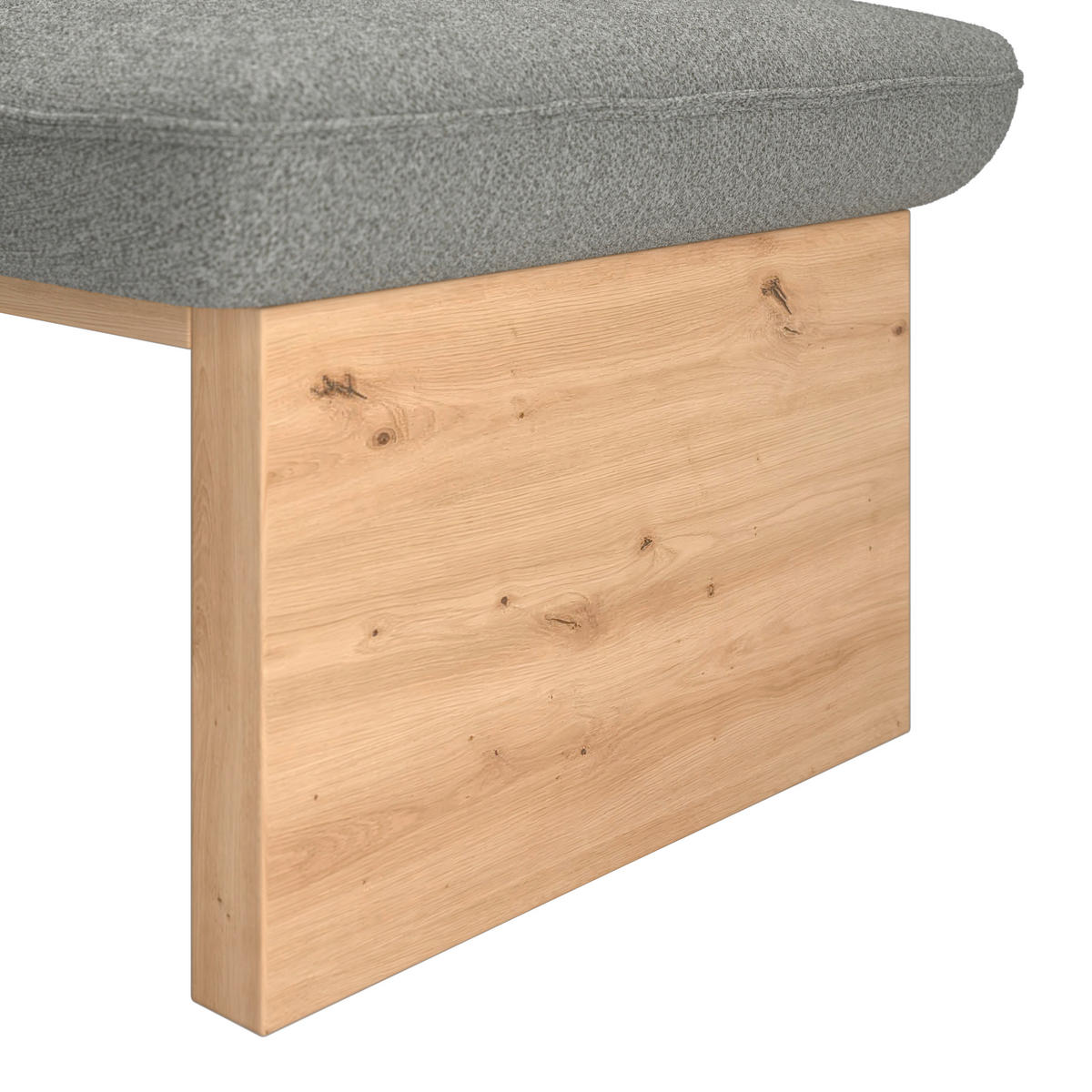 ECKBANK 170/232 cm Webstoff Grau Eiche Sperrholz   - Eichefarben/Grau, KONVENTIONELL, Holz/Textil (170/232cm) - Livetastic