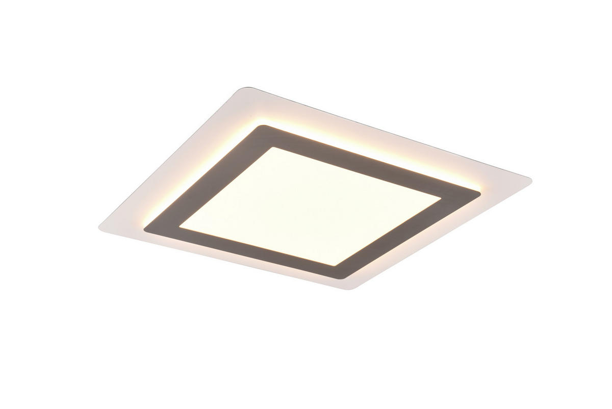 LED-DECKENLEUCHTE    45/45/4,2 cm  - Weiss/Nickelfarben, Design, Metall (45/45/4,2cm) - Trio Leuchten
