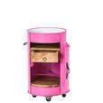 SCHMINKTISCH Mangoholz massiv Pink  - Pink/Naturfarben, Design, Leder/Glas (40/40/70cm) - Landscape