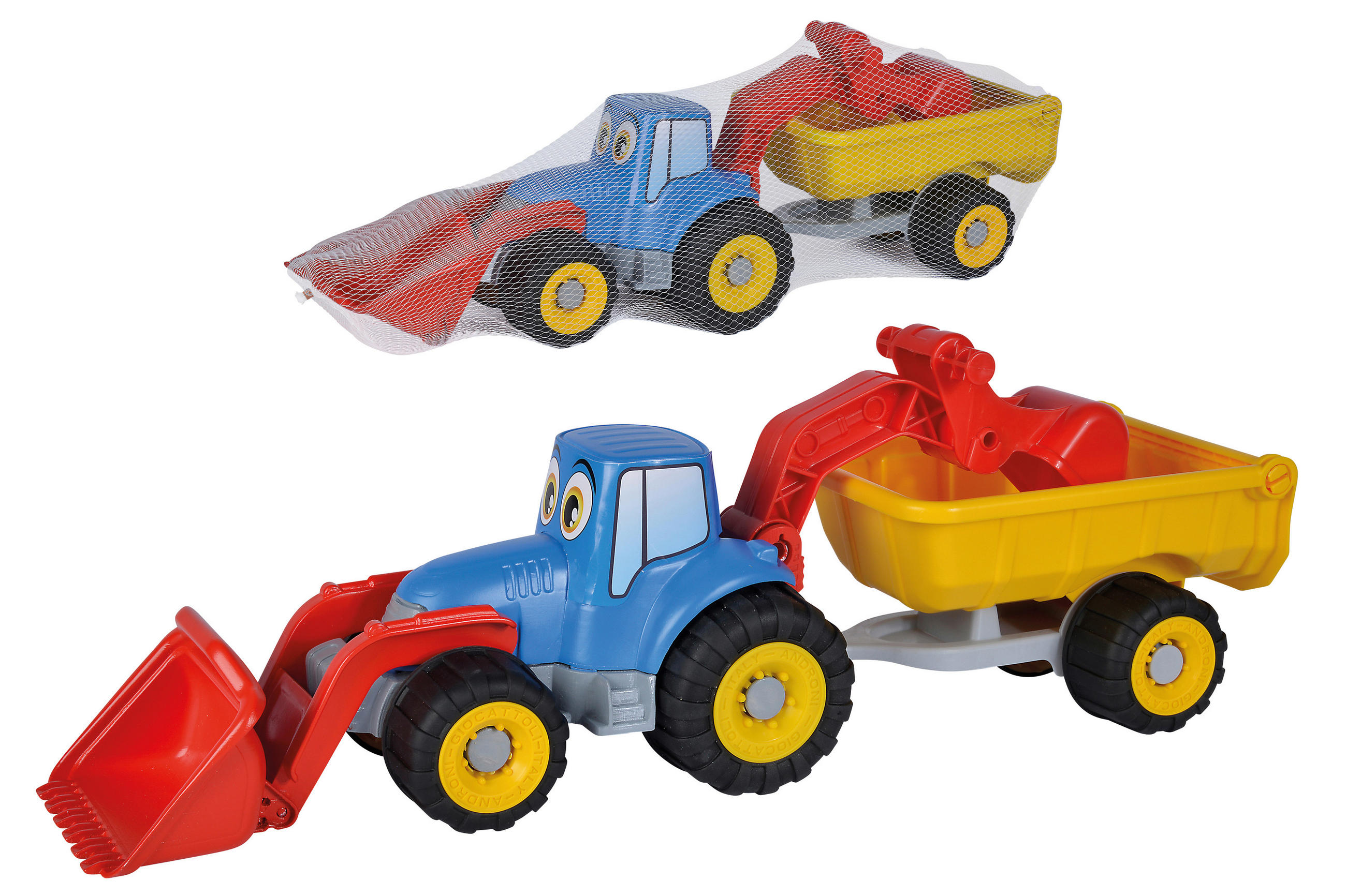 Traktor mit Anhänger - Multicolor, Basics, Kunststoff (54cm)