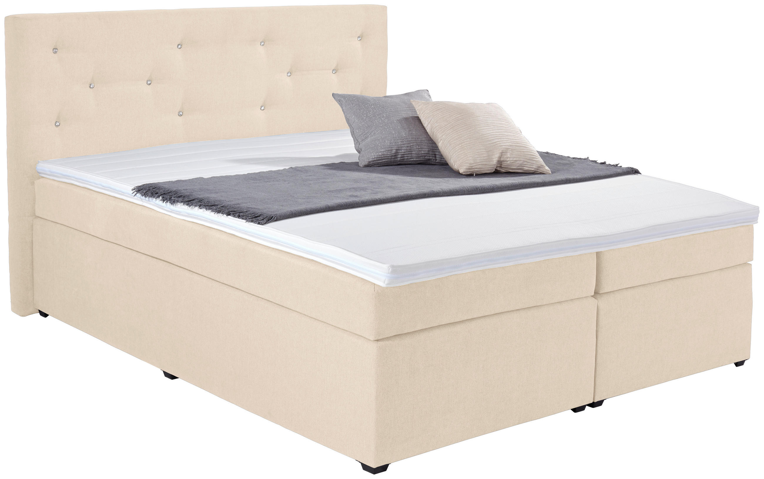 Boxspringbett mit Topper Lederlook 180x200 Luminosa