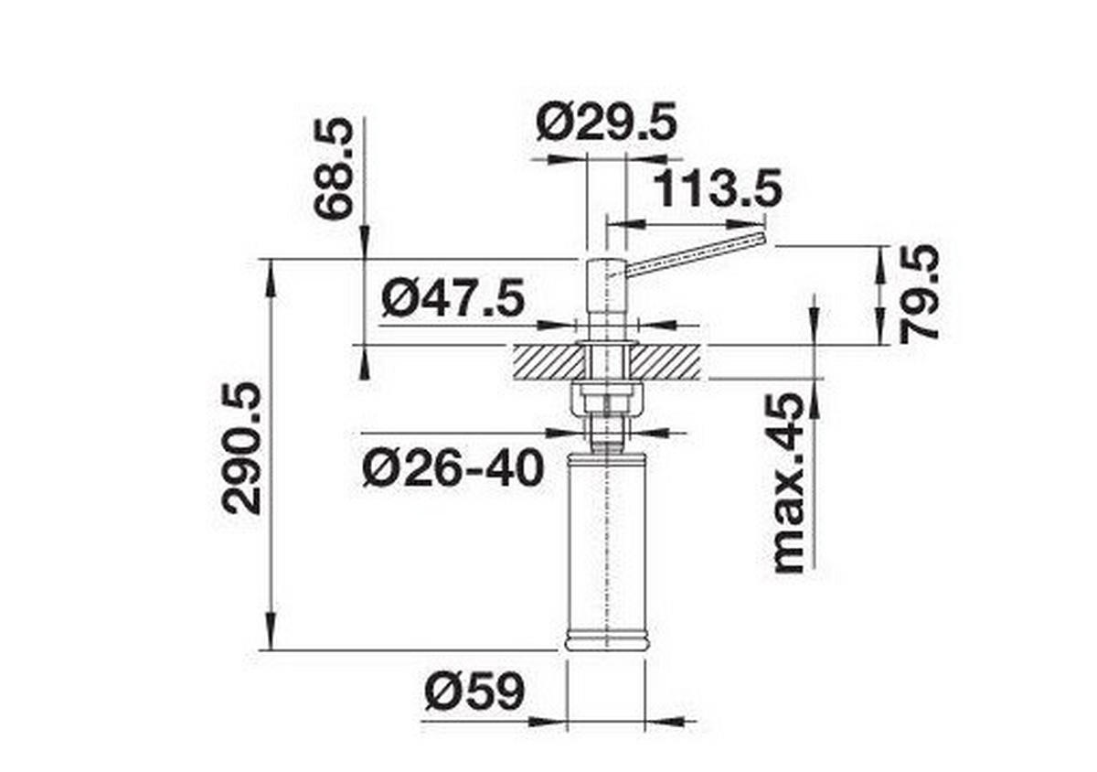 SPÜLMITTELSPENDER  - Edelstahlfarben, Basics, Metall (4,8/7,3/13,6cm) - Blanco
