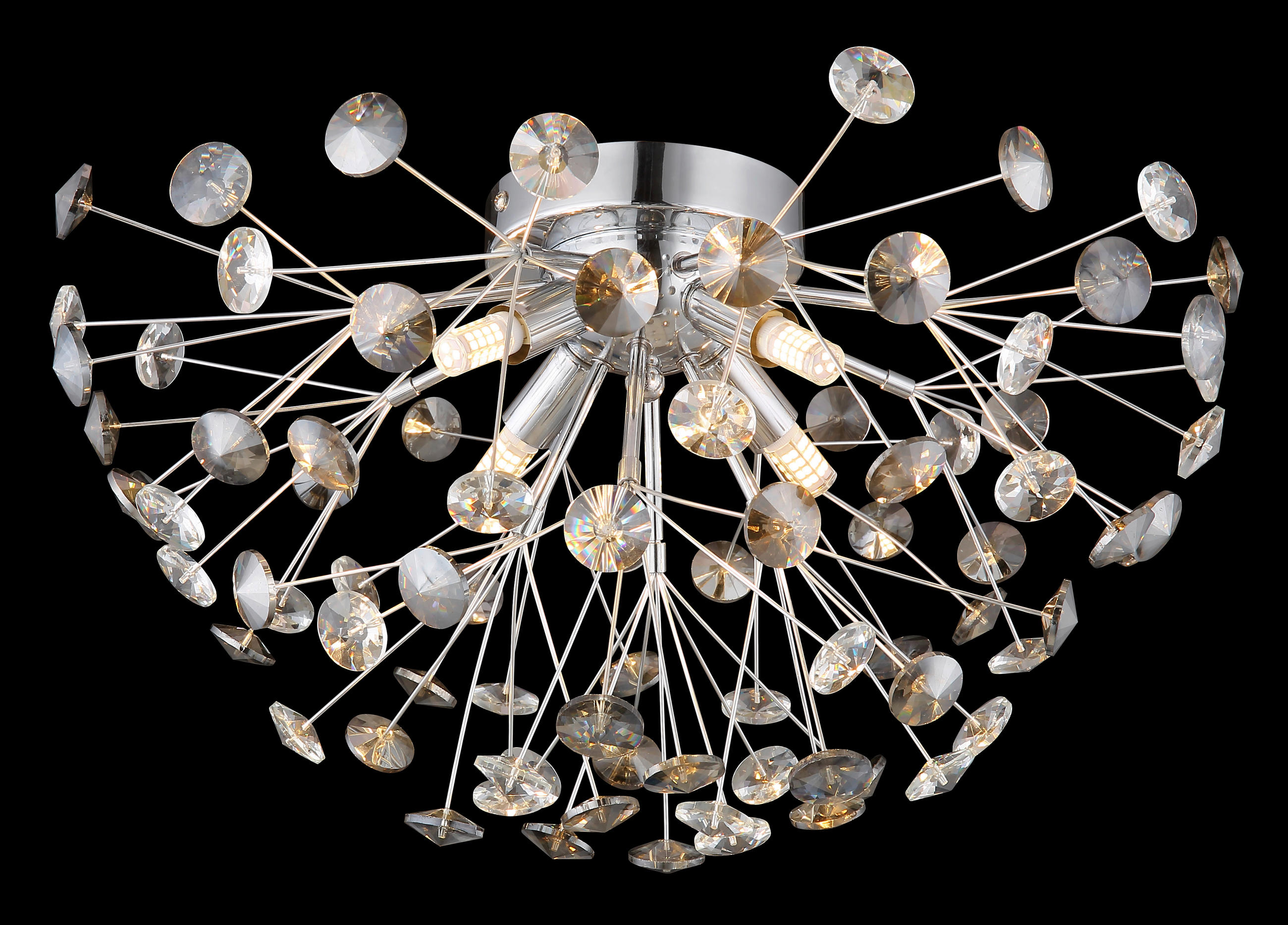 KRISTALL-DECKENLEUCHTE 45/25 cm   - Klar/Chromfarben, KONVENTIONELL, Glas/Metall (45/25cm) - Globo