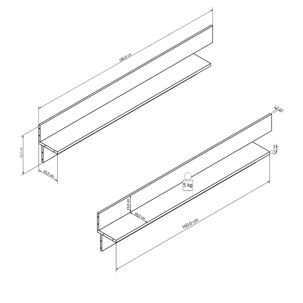 WOHNWAND  in Weiss Hochglanz, Anthrazit Hochglanz 300/194/54 cm  - Weiss Hochglanz/Silberfarben, Modern, Glas/Holzwerkstoff (300/194/54cm) - Livetastic